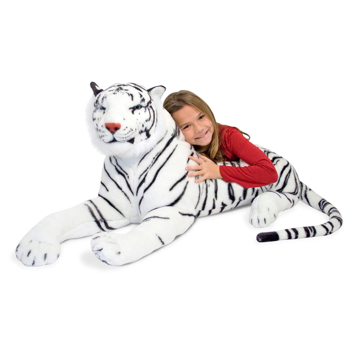 Melissa & Doug Giant Siberian White Tiger - Lifelike Stuffed Animal (Over 5 feet Long)