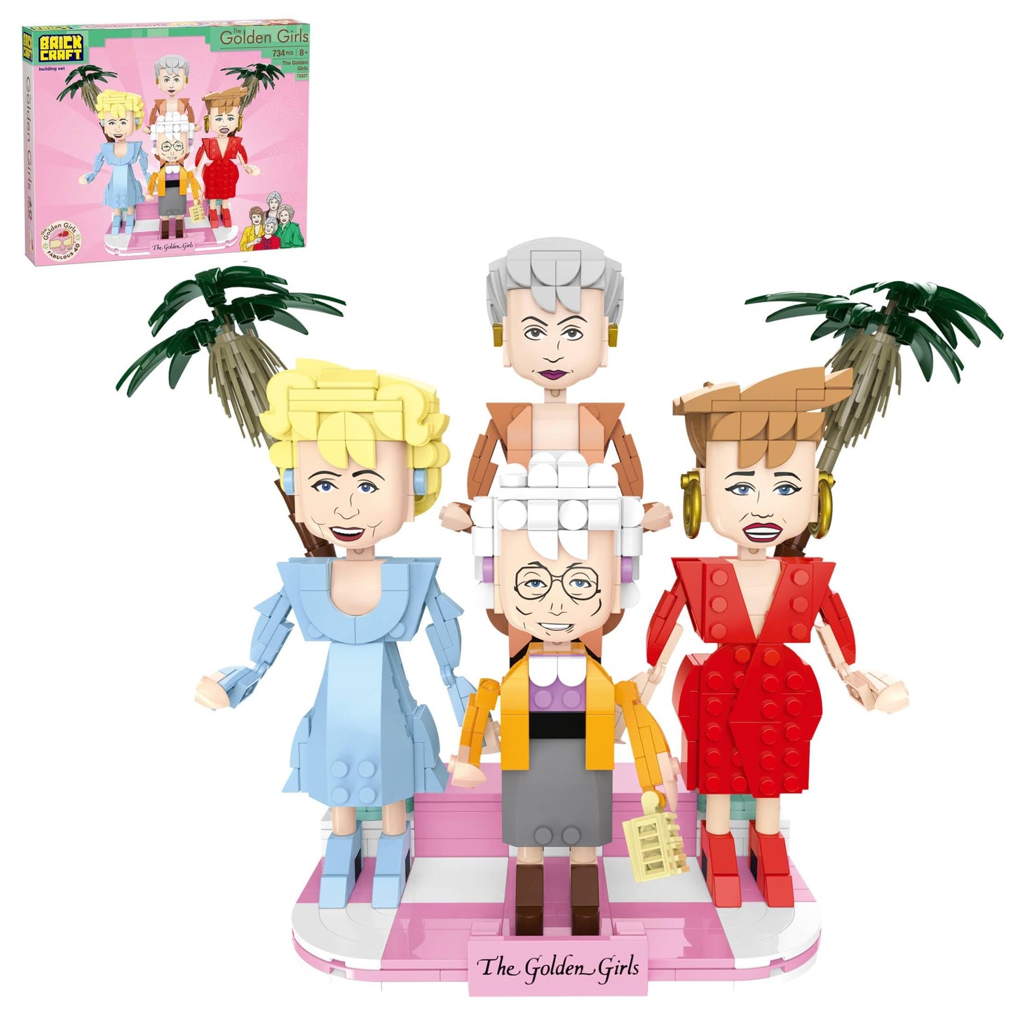 Brickcraft The Golden Girls Building Blocks Set, 734 PCS Brick Toy Kit for Ages 8+, Retro TV Show Collectible Figures Model, Fun Display Build