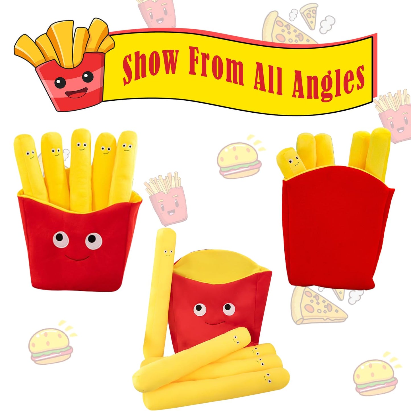 NILISWIEST Comfy French Fries Pillows Plush, Soft, Cuddly, and Irresistible for Family and Friends