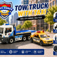 Tiny Force Tow Truck Toy with Taxi, Toy Truck Playset for Boys & Girls, Includes 2 Action Figures & Accessories, Lights & Sounds, Ages 4+
