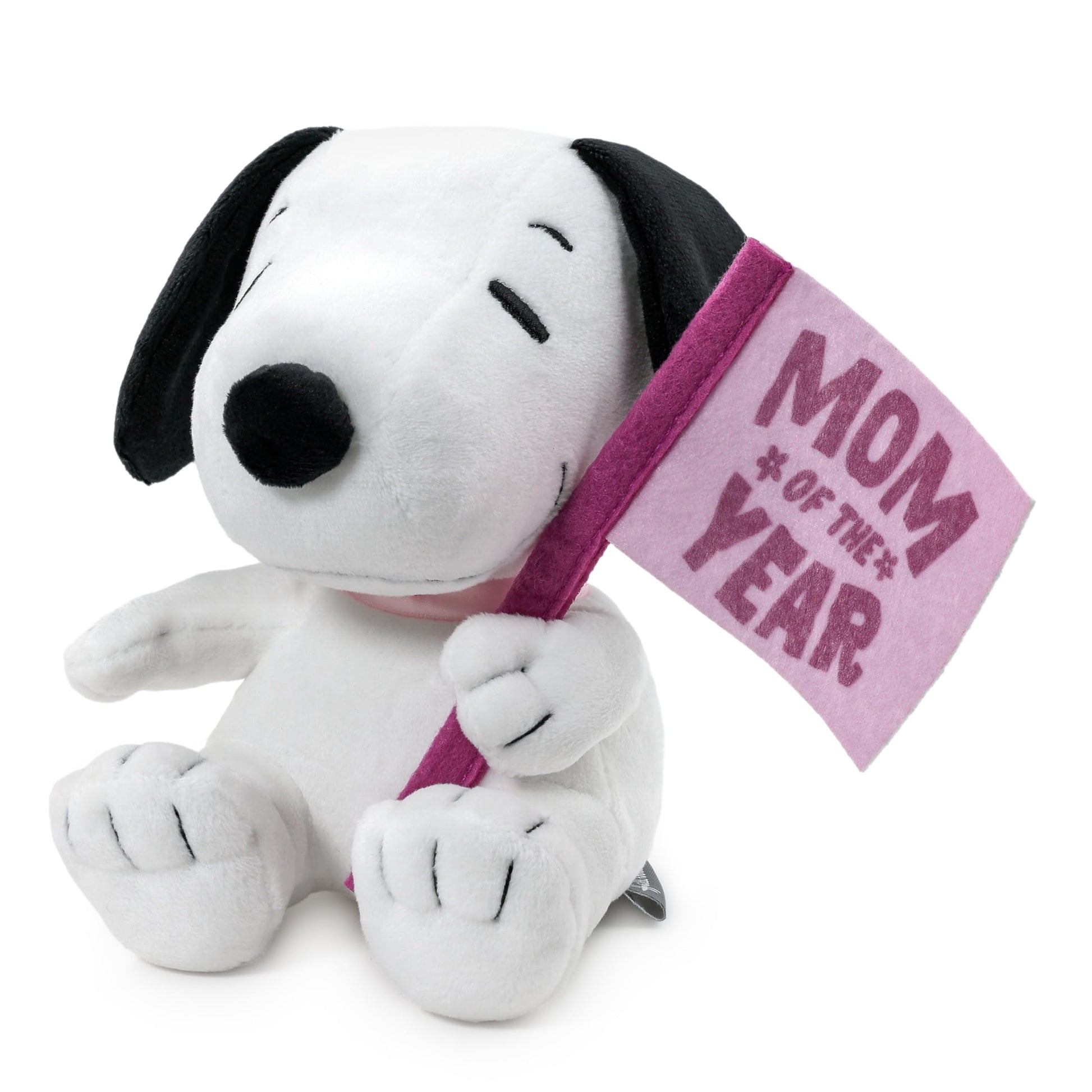 Hallmark Peanuts Snoopy with Flag Plush Toy, 6.5" (Mom of The Year) Gift for Mother's Day, Valentine's Day, Birthdays, Christmas