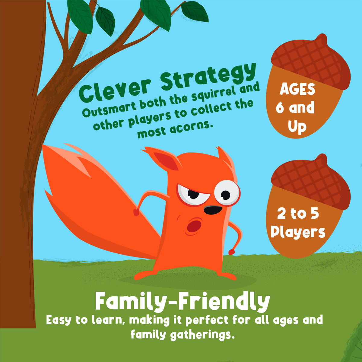Who Took My Nuts? Family Bluffing Game, Fast-Paced Strategy Game, Ages 6+