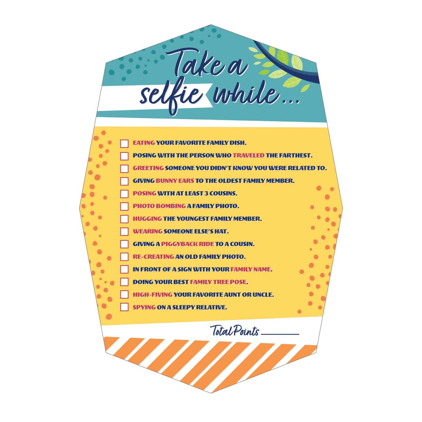 Big Dot of Happiness Colorful Family Reunion - Selfie Scavenger Hunt - Family Gathering Party Game - Set of 12