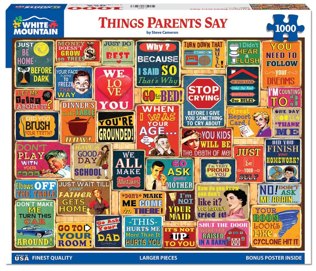 White Mountain 1000 Piece Jigsaw Puzzle, Things Parents Say