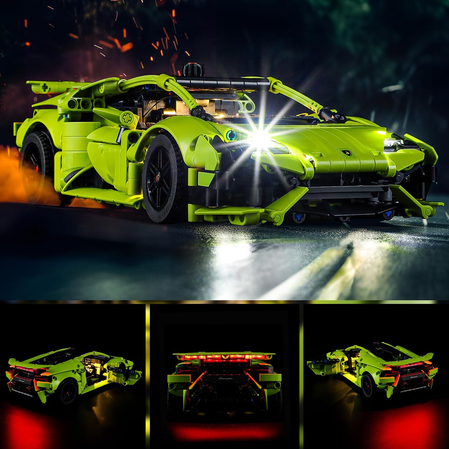YEABRICKS LED Light for Lego-42161 Technic Lamborghini Huracán Tecnica Building Blocks Model (Lego Set NOT Included)
