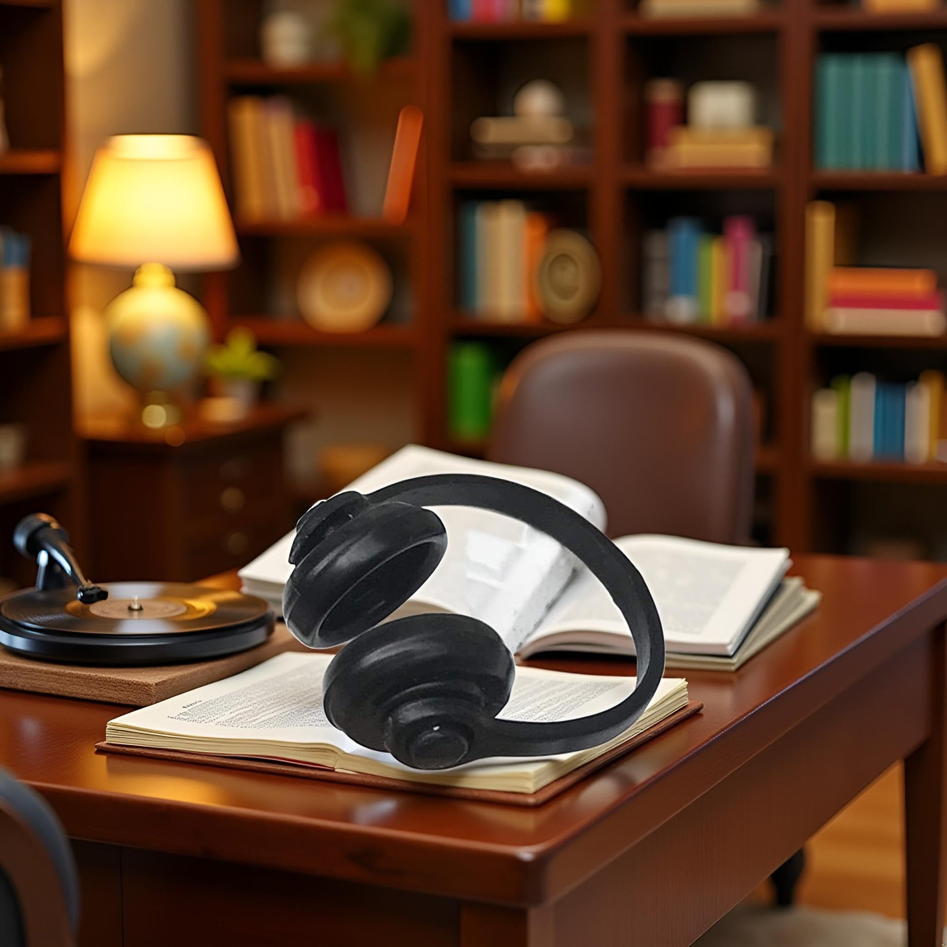Black 1:12 Dollhouse Headphones Miniature Headset Model Toy Micro Landscape Decoration Dollhouse Accessories