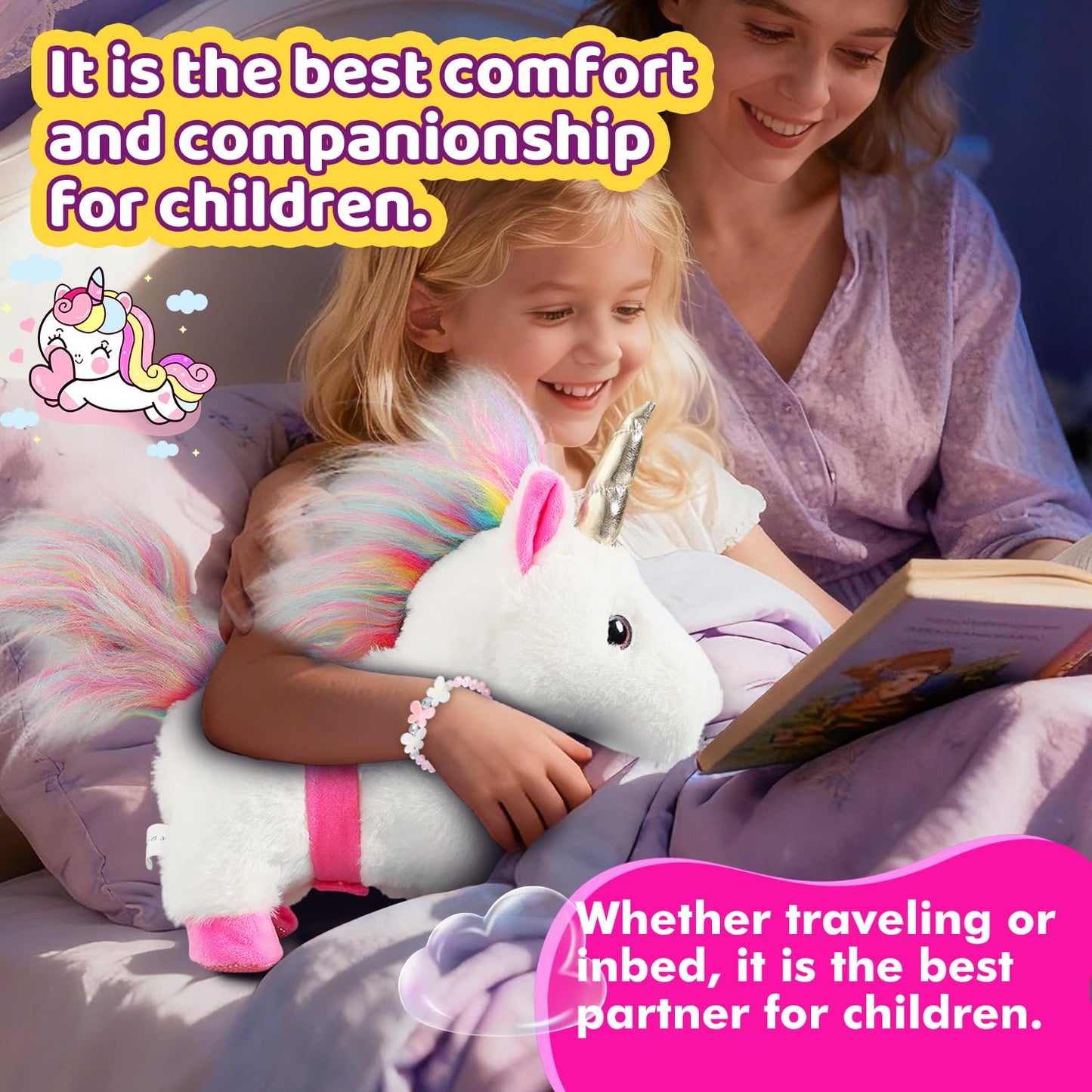 HCdoujoy White Unicorn Toys for Girls Toy Set Singing Walking Electronic Plush Unicorns with Control Leash, Pretend Dress Up Animated Stuffed Unicorn
