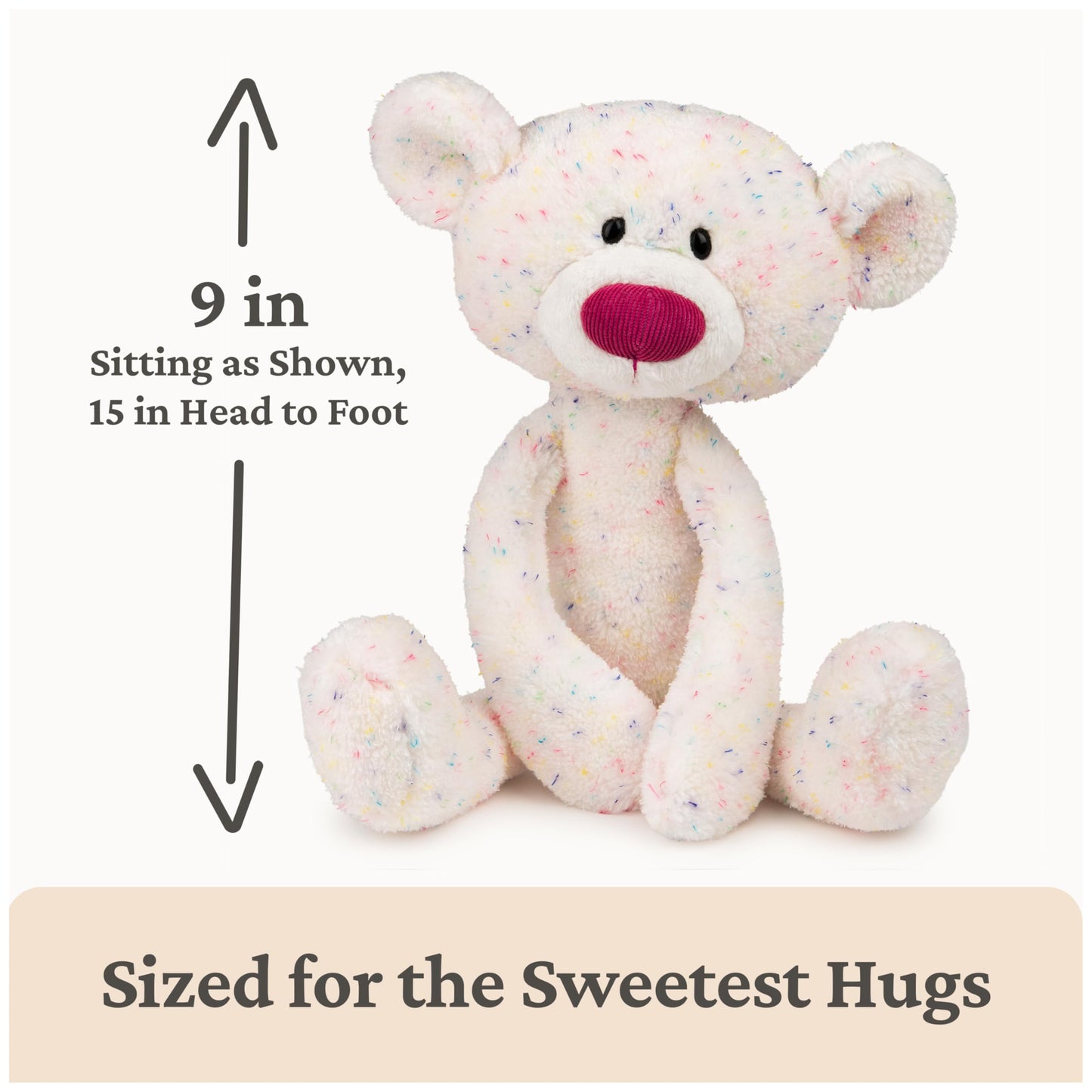 GUND Toothpick Confetti, Teddy Bear Stuffed Animal for Ages 1 and Up, Rainbow, 15”