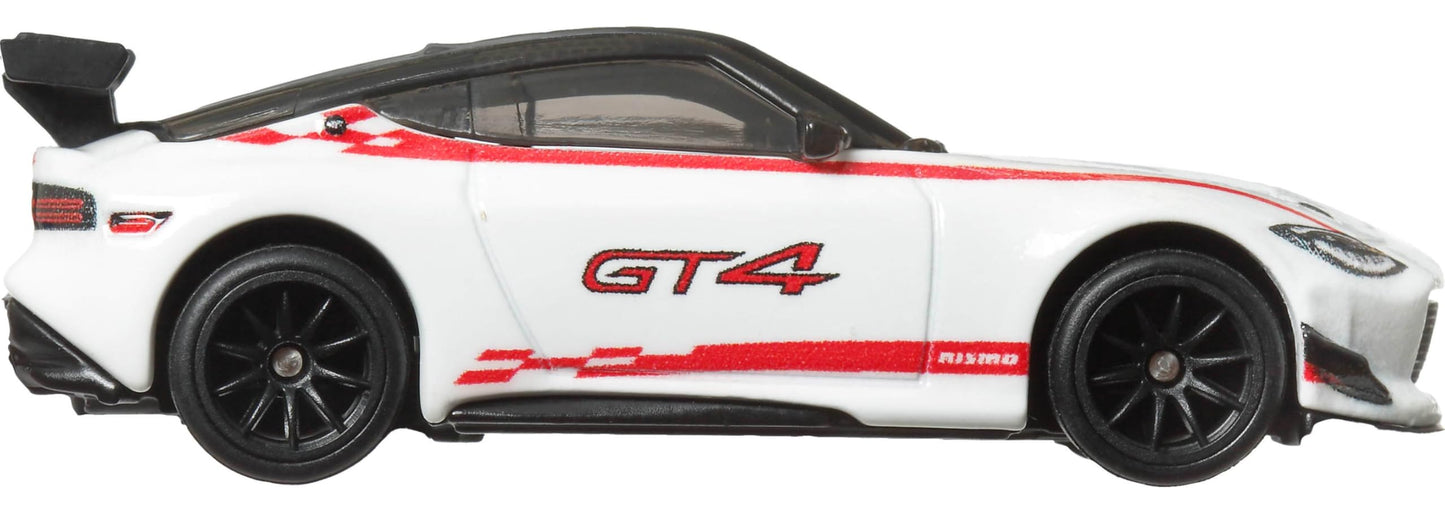 Hot Wheels Premium Car Culture Collectible Toy Car, 1:64 Scale Die-Cast Nissan Z GT 4, Race Day Vehicle with Real Riders Tires