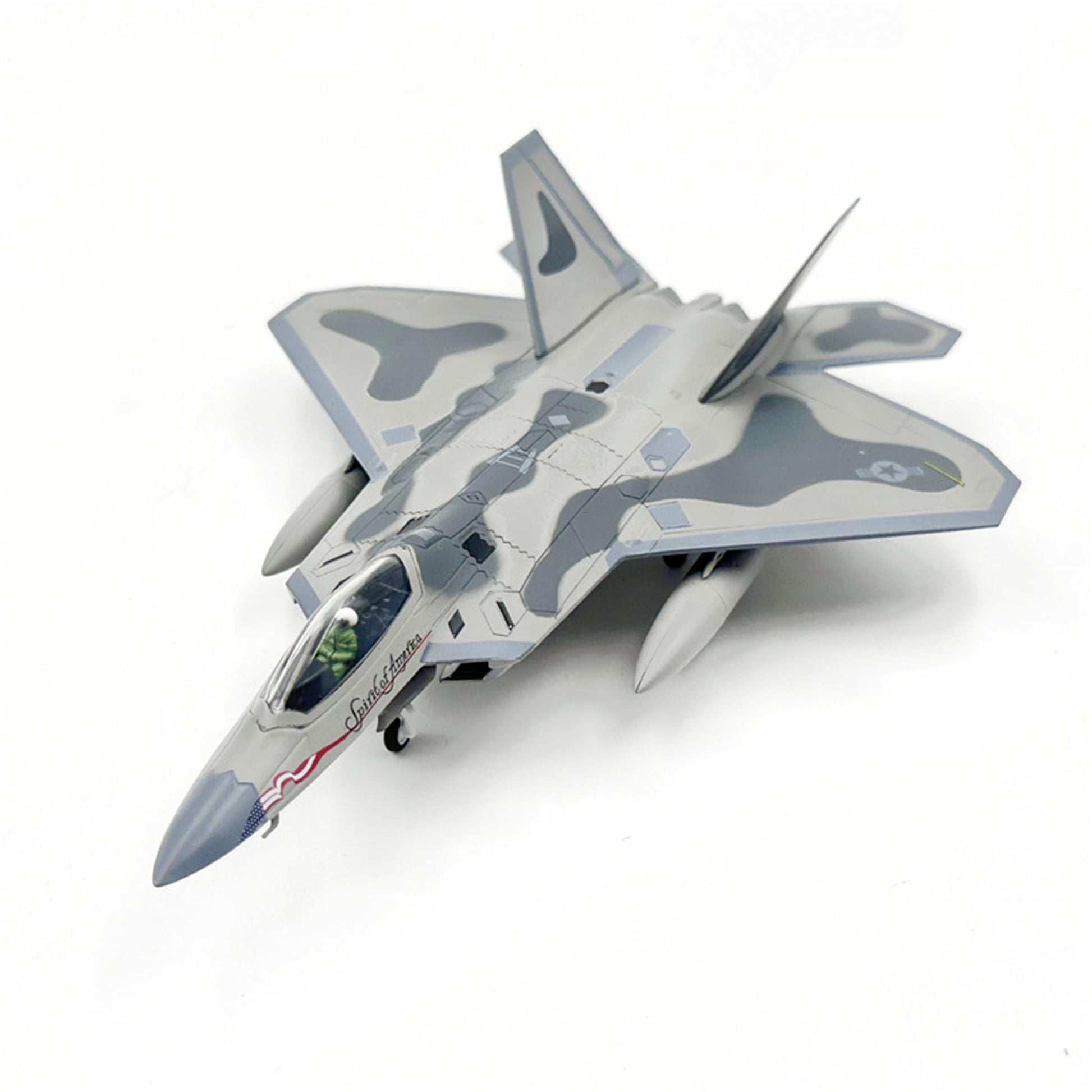 LATUROP 1/100 F22 Raptor Fighter Jet Model, Pre-Assembled Metal Diecast Aircraft, Highly Simulation Airplane Models for Collection or Gift.