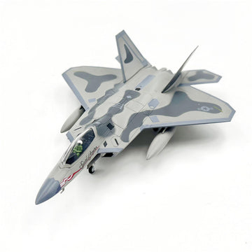 LATUROP 1/100 F22 Raptor Fighter Jet Model, Pre-Assembled Metal Diecast Aircraft, Highly Simulation Airplane Models for Collection or Gift.