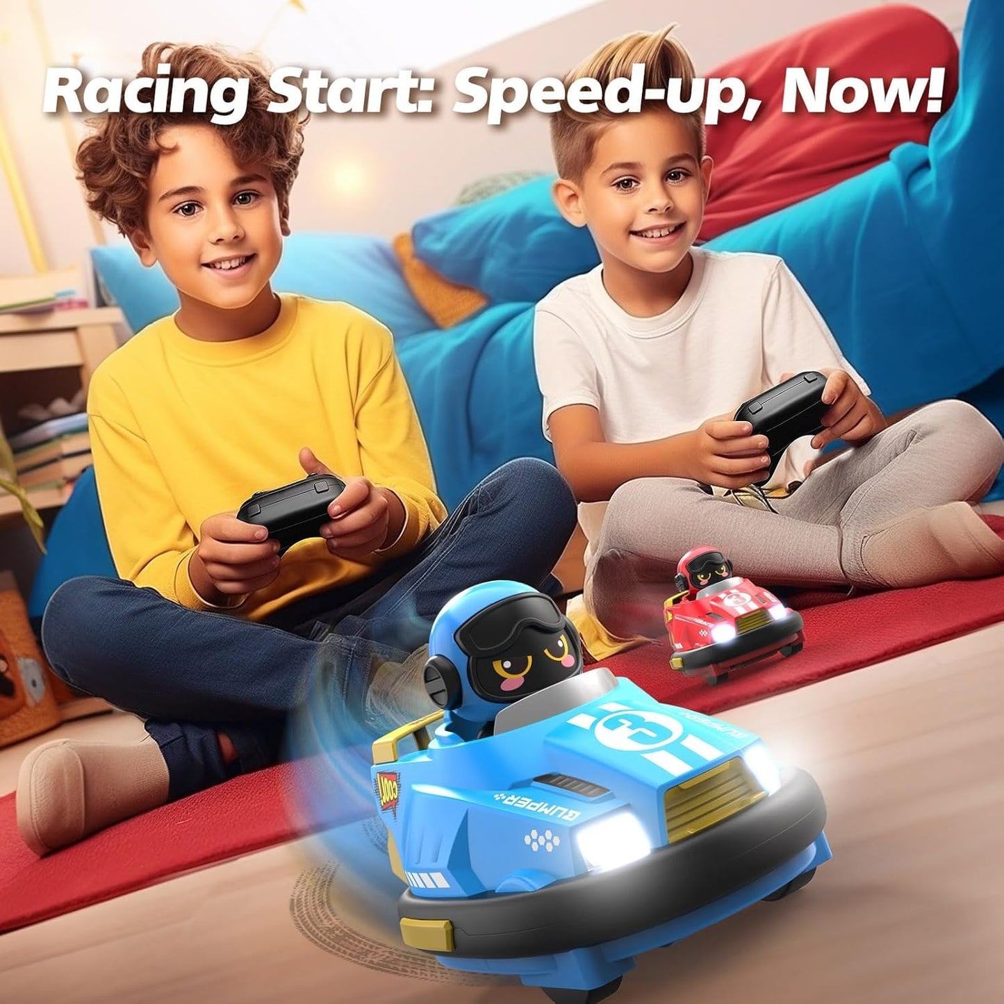 Cute Cartoon Remote Control Bumper Car (2 Pack)