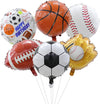 6 pcs Sports Balloons Birthday Party Supplies, Basketball, Baseball, Football, Volleyball and Soccer Foil Balloon Birthday Party Sports Balloon