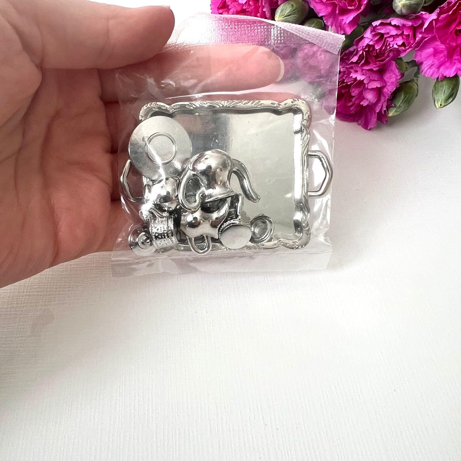 Miniature Tea Set(10pcs), Dollhouse Miniatures Dollhouse Decoration, Miniature Artisan Photography Props