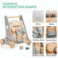 ROBOTIME Wooden Baby Walker, Wooden Push Walker with Wheels, Montessori Push Toys for Babies Learning to Walk, Baby Walkers Activity Center for Boys