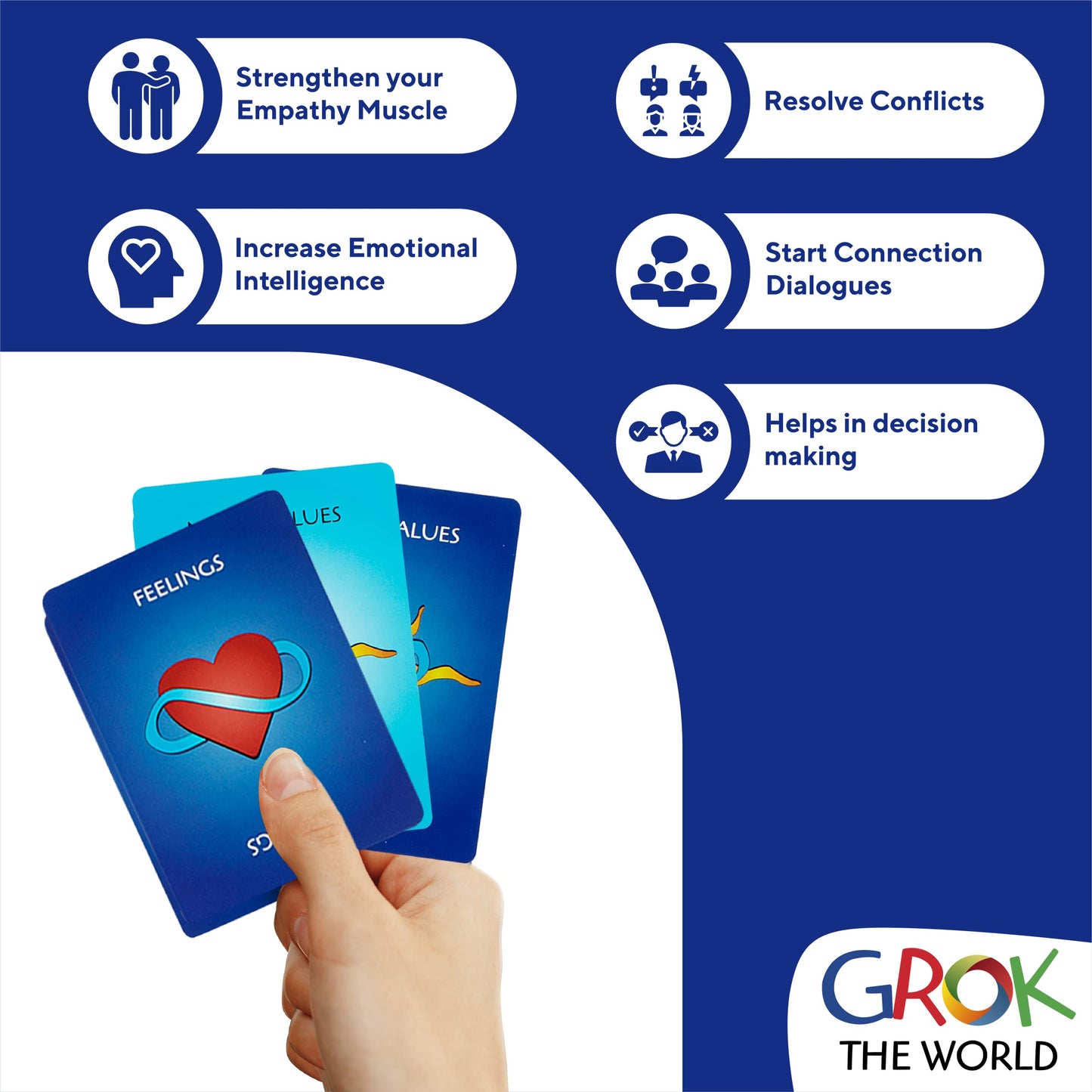 GROK WeGROK Relationship & Conflict Resolution Cards - Mediation in a Box for Two People - Empathy & Communication Activity for Couples, Friends