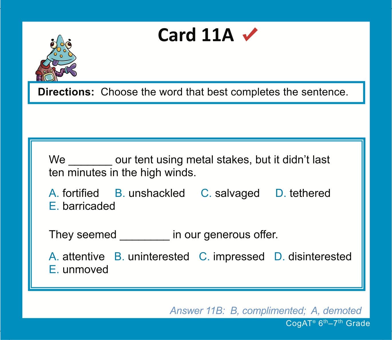 TestingMom.com CogAT Test Prep Flash Cards - Grade 6 (Level 12) - Grade 7 (Level 13/14) - 140+ Practice Questions - Tips for Higher Scores on the 6th