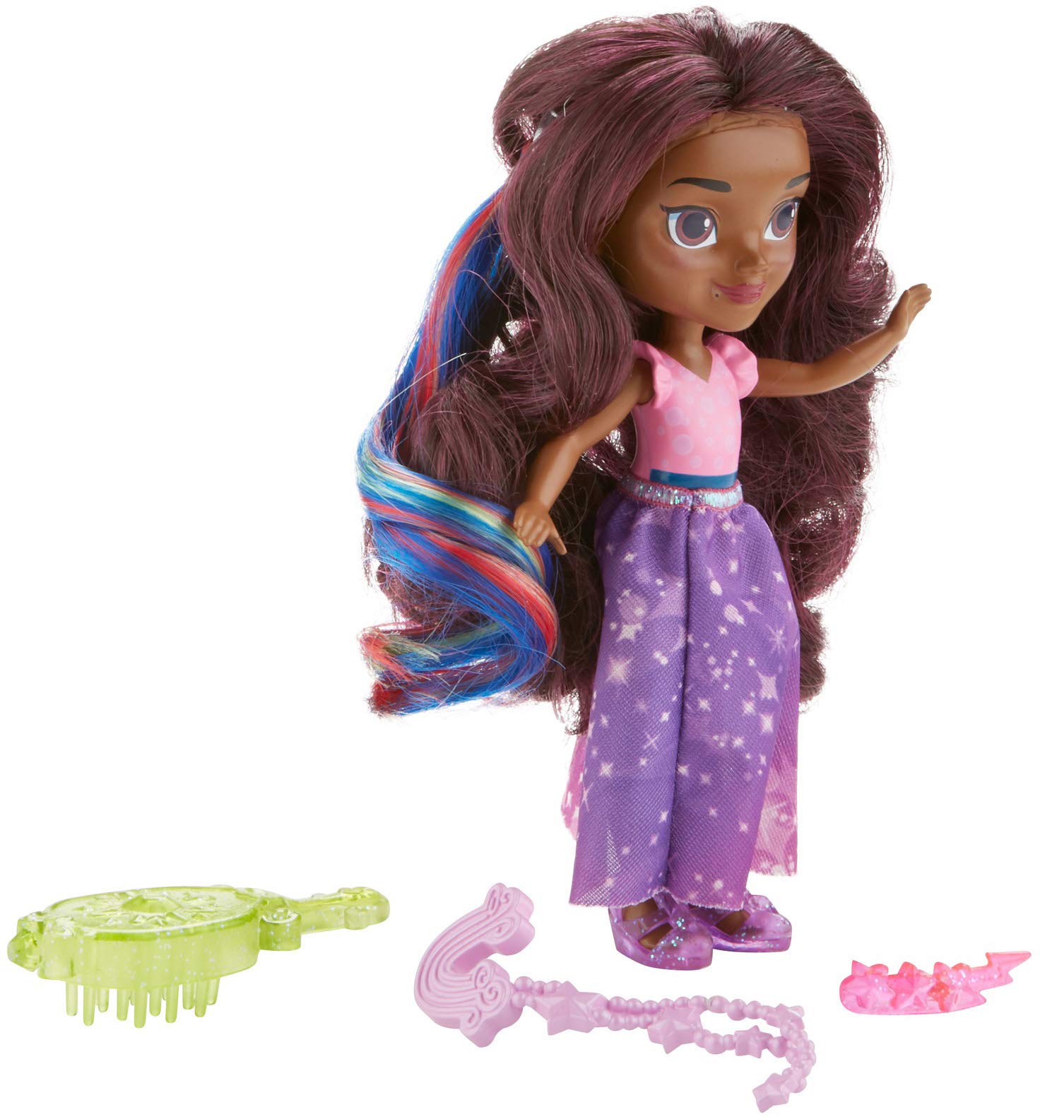 Fisher-Price Sunny Day Nickelodeon Sunny Day, Pop-in Style Ball Gown Rox, Multicolor, 6 inches