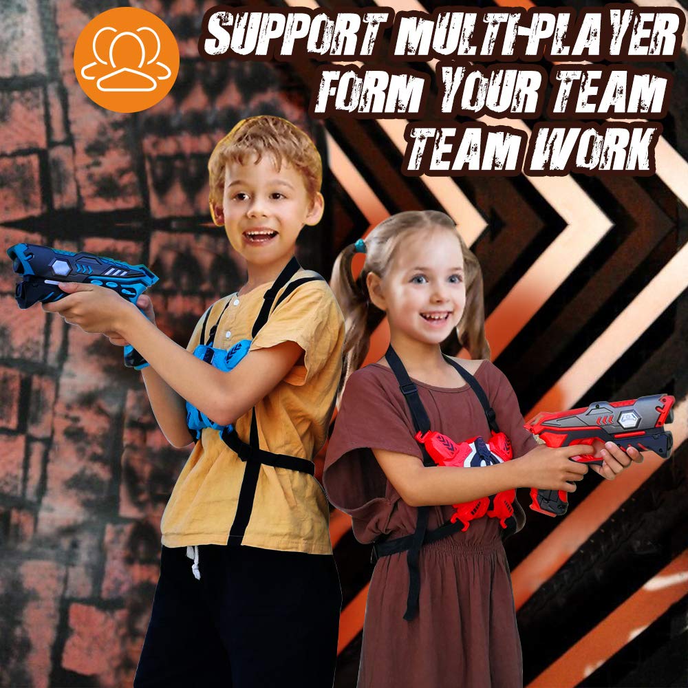 VATOS Infrared Laser Tag Gun Set for Kids Adults with Vests 4 Pack,Laser Tag Game Blaster 4 Players for Kids Age 6 7 8 9 10 11 12+ Boys Girls