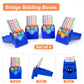 Jranter Bridge Bidding Boxes- Set of 4 Premium Bridge Kit Bidding Device in Tournment Texas Holdem, Blue Paper Cards