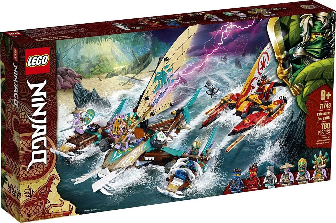 LEGO NINJAGO Catamaran Sea Battle 71748 Building Kit; Ninja Playset Featuring Catamaran Toys and NINJAGO Kai, Jay and Zane; Best Gift for Kids Who