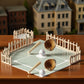 6Pcs/Set Khaki Dollhouse Baseball, 1/12 Scale Miniature Accessories, Wood Miniature Baseball Glove Set for Scene Decor