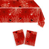 YTHKJS 2Pcs Red Spiderweb Party Tablecloth|70.8 x 42.5 Inch| Spiderweb Birthday Party Supplies (Red)