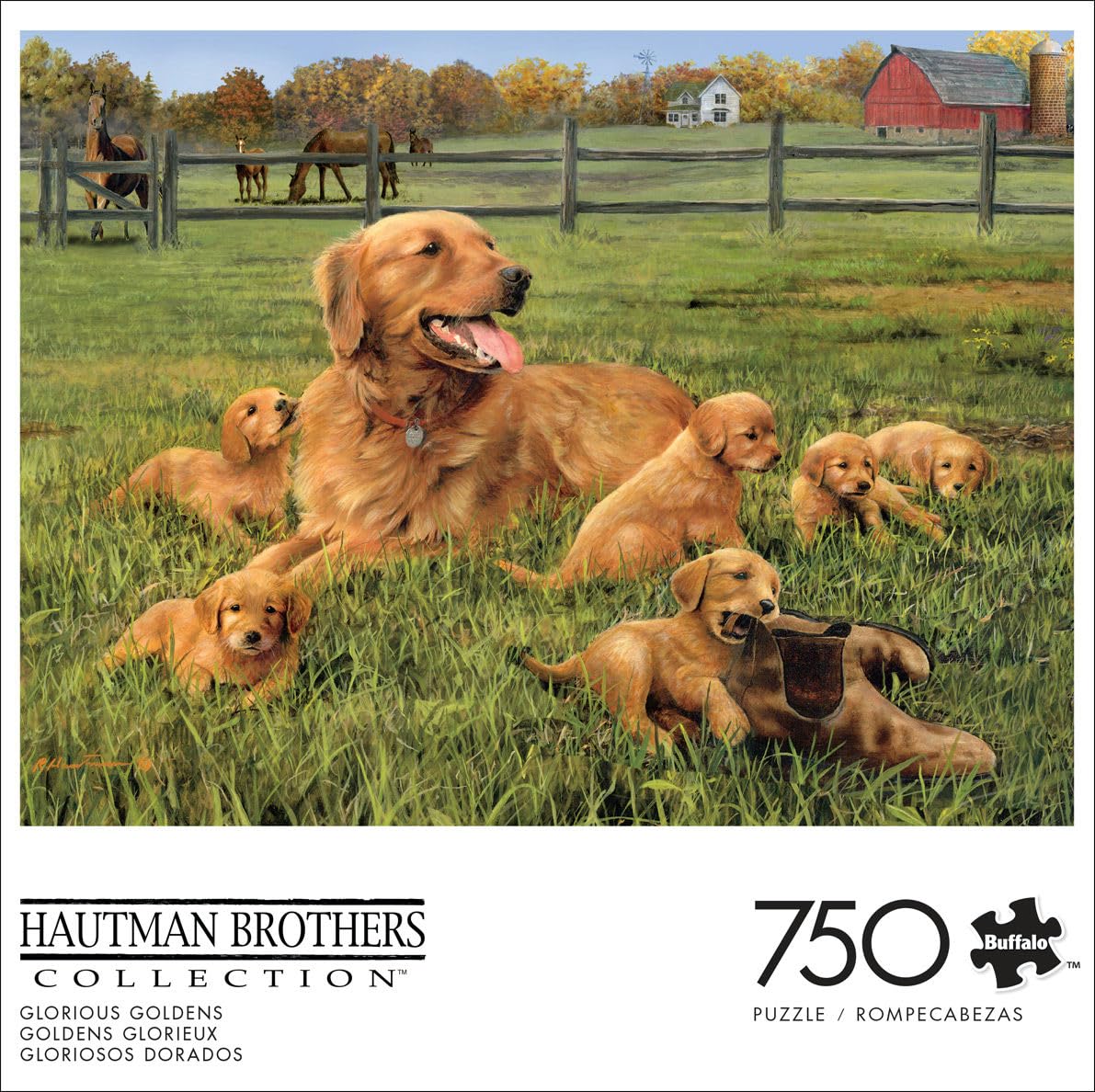 Buffalo Games - Glorious Goldens - 750 Piece Jigsaw Puzzle for Adults
