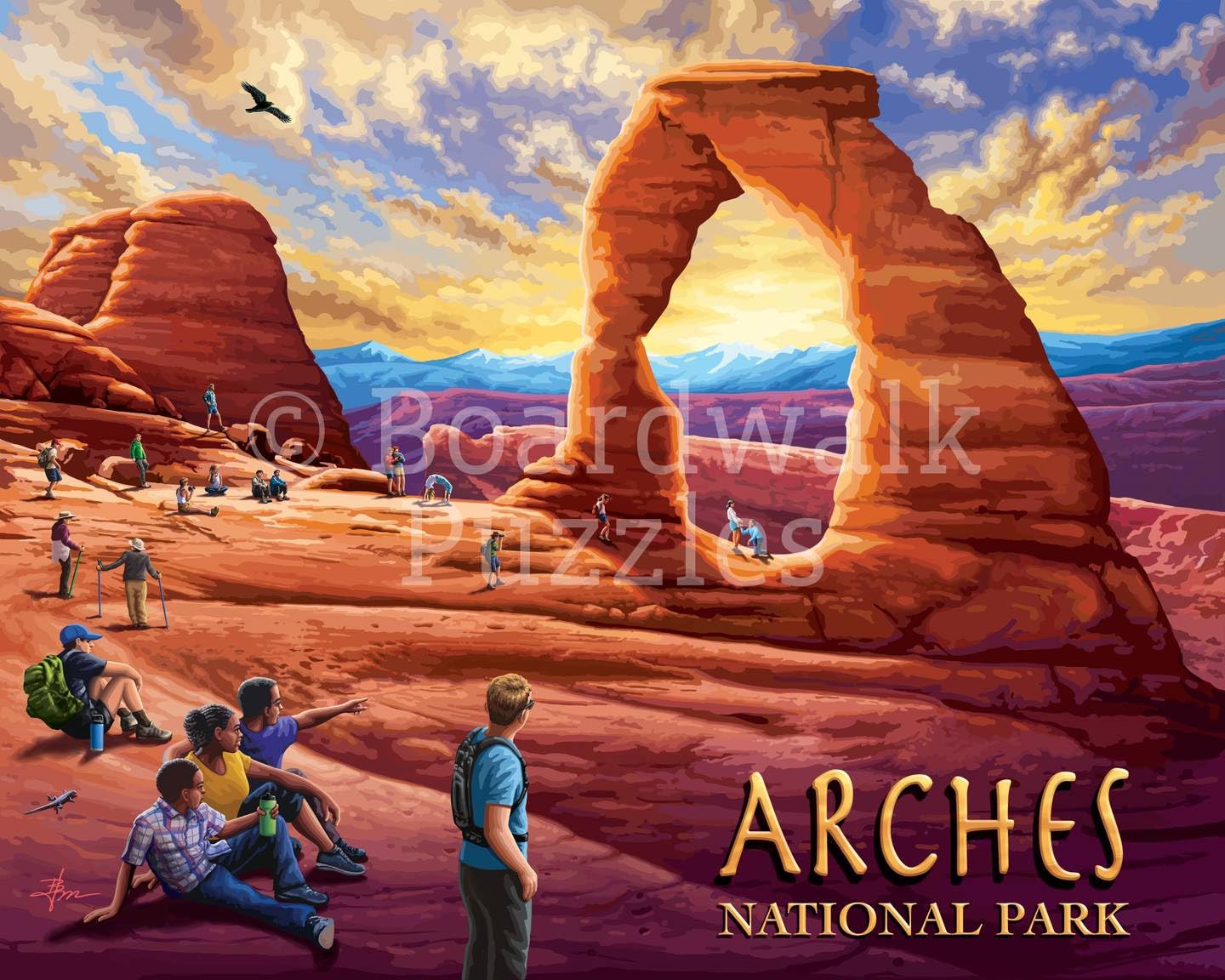 Boardwalk Arches National Park 500 Piece Jigsaw Puzzle Scenic Desert Utah Puzzles with Premium Box, Gift for Adults and Family 16"x20"