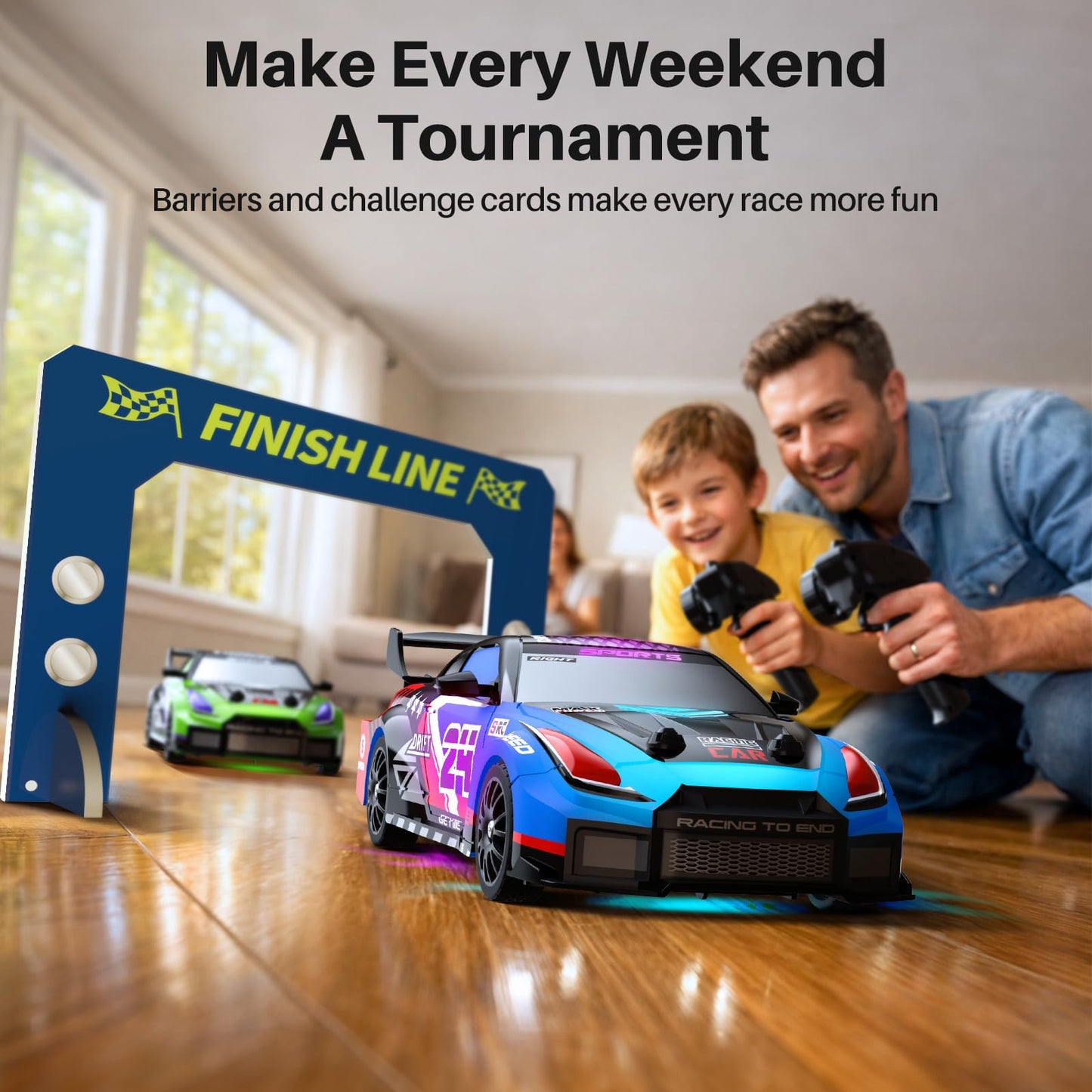 Geyiie 2 Pack RC Drift Cars for Kids, Complete 2-Player Racing Set