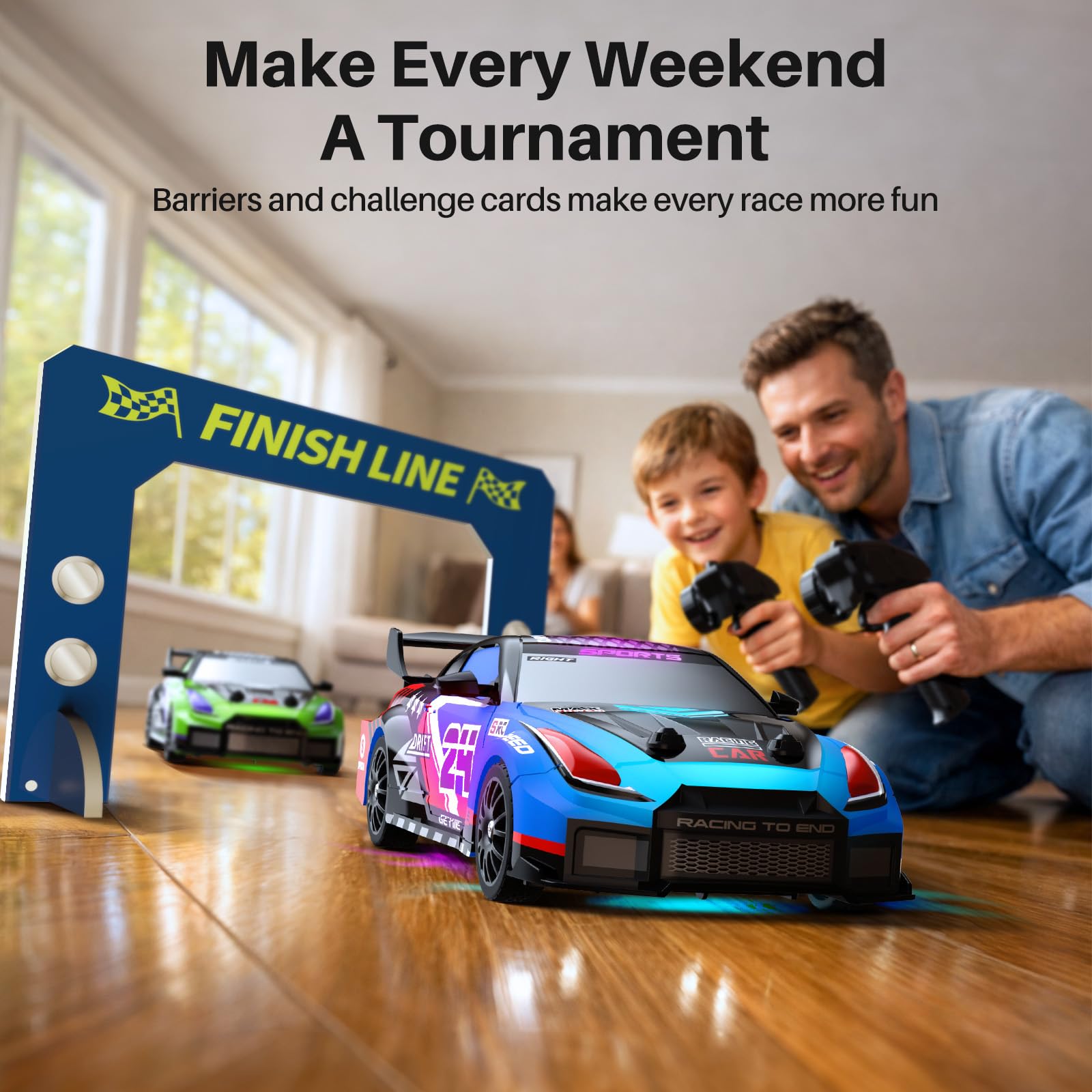 Geyiie 2 Pack RC Drift Cars for Kids, Complete 2-Player Racing Set
