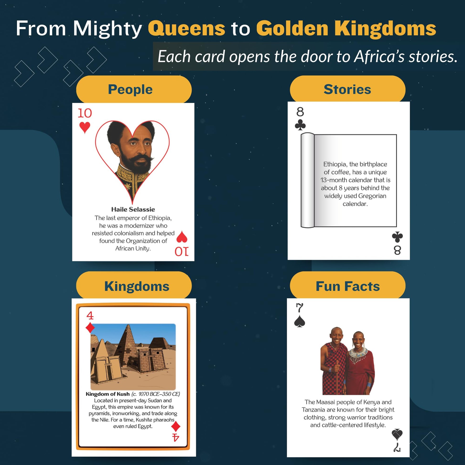 Kulture Games - African Legends, Kingdoms & Stories - Trivia Party Game - Inspirational Black History Card Game for Family Game Night & Adults
