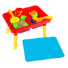HEY! PLAY! Water Table with Lid and Toys - Playset with 2 Sensory Bins for Sand or Water - Toddler Activity Set for Beach, Backyard or Classroom