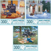 Bits and Pieces - Value Set of Three Large 300 Piece Jigsaw Puzzles for Adults - Seasons Themed Jigsaw Puzzles Designed by Artist John Sloane