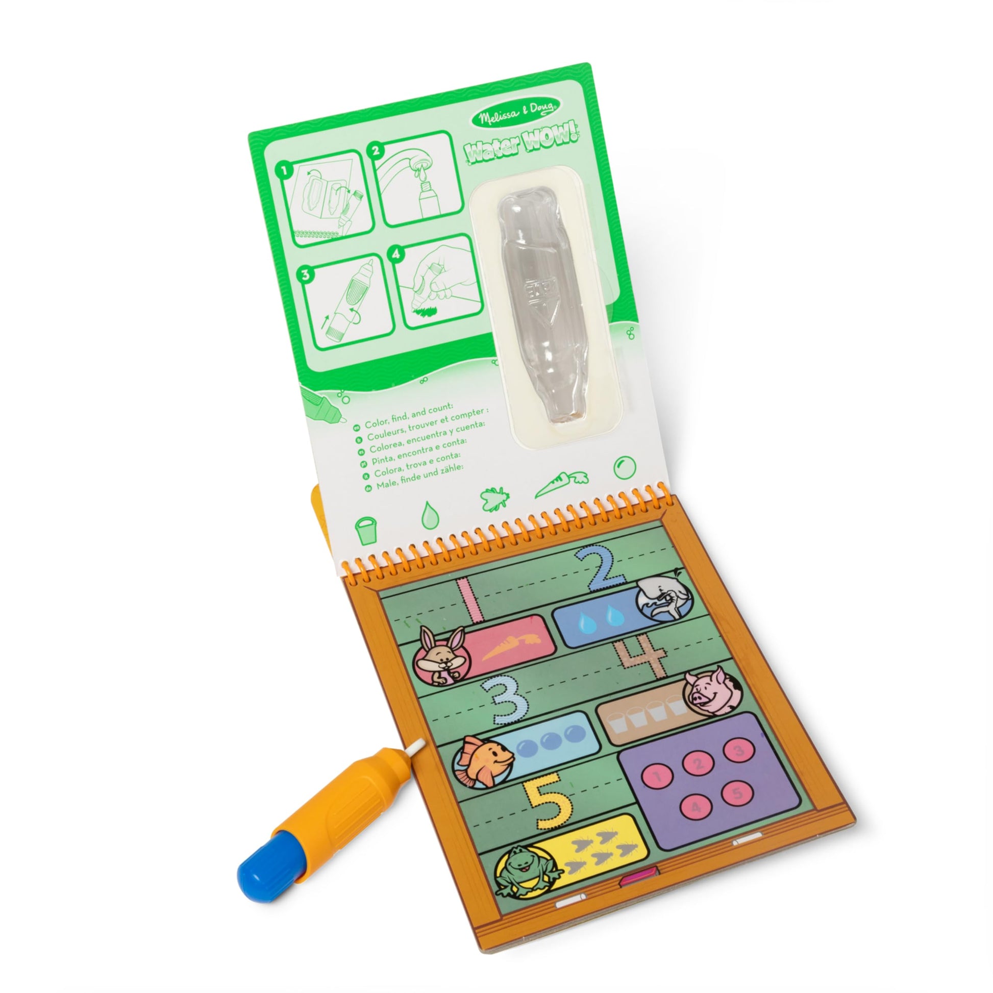Melissa & Doug Water Wow! 3-Pack - Animals, Alphabet, Numbers Water-Reveal Travel Activity Pads