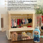 All in One Organize Kits Wardrobe Compatible with Labubu, Include Hangers,Clothes Rack &Stand, Display Case for Outfit Storage and Accessories Arts