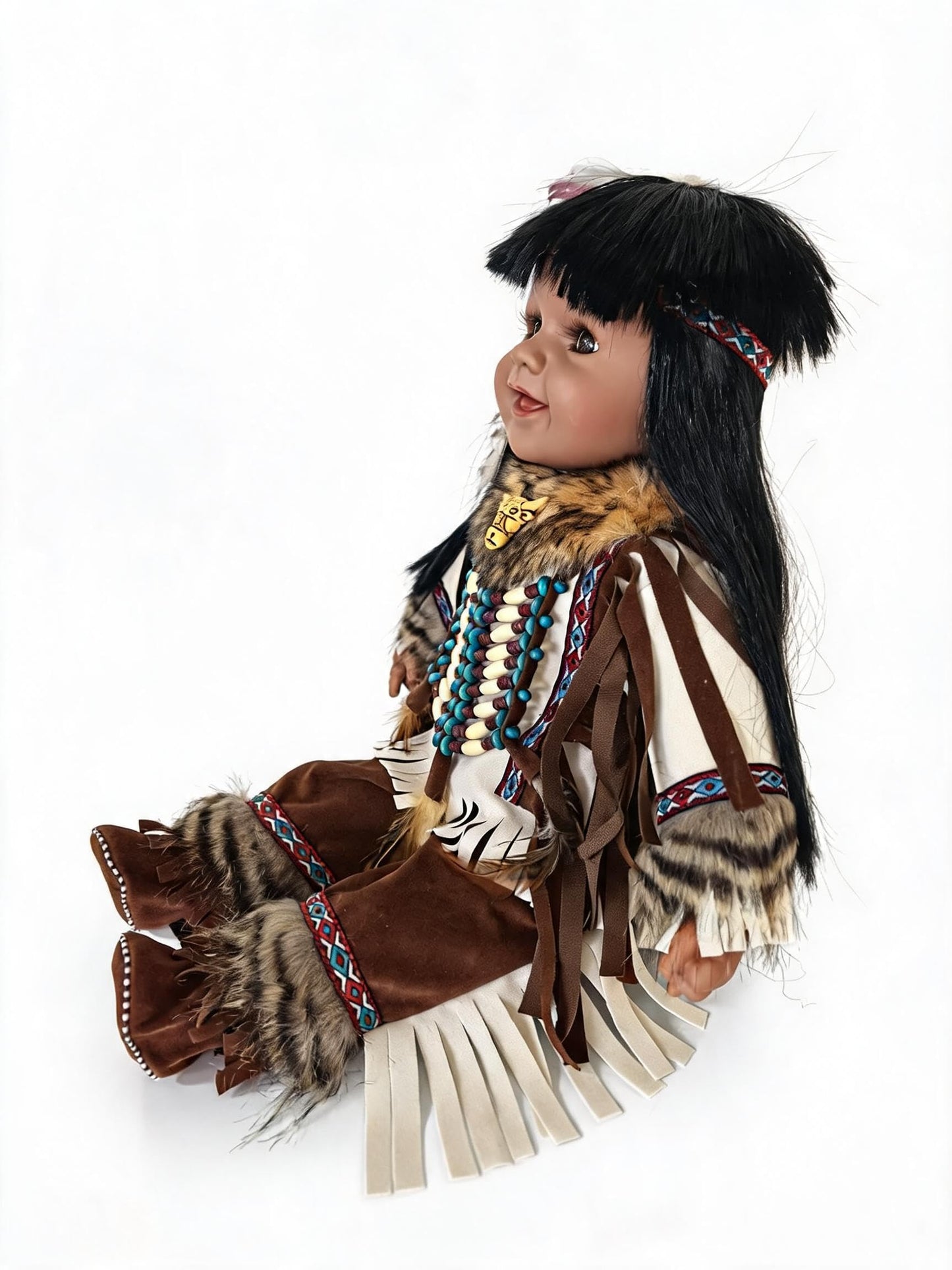22" Collectible Native American (Indian) Vinyl Doll - VM221076 (Harsha)