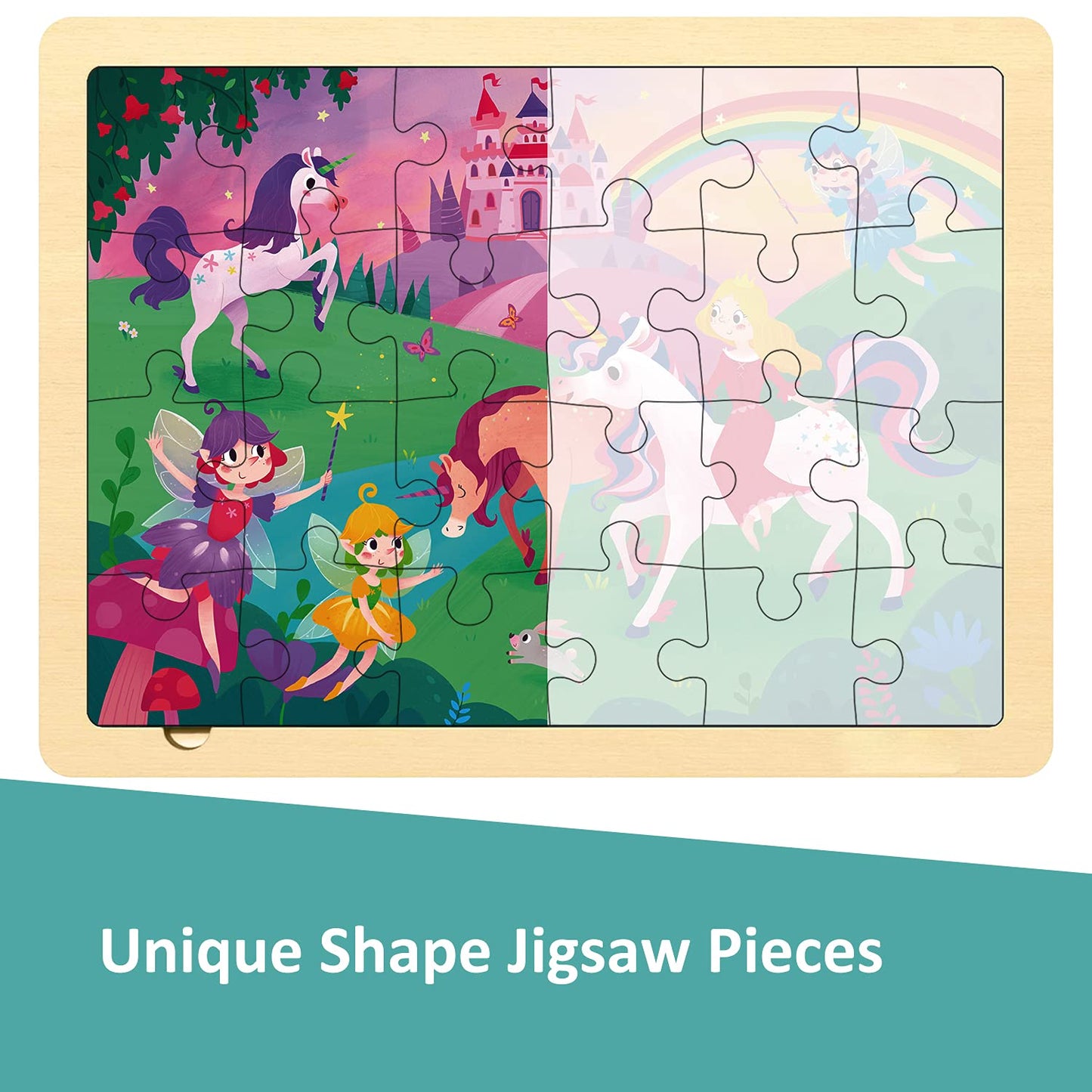 MoinKidz 24 Piece Puzzles for Kids Ages 3-5, Fairy Princess
