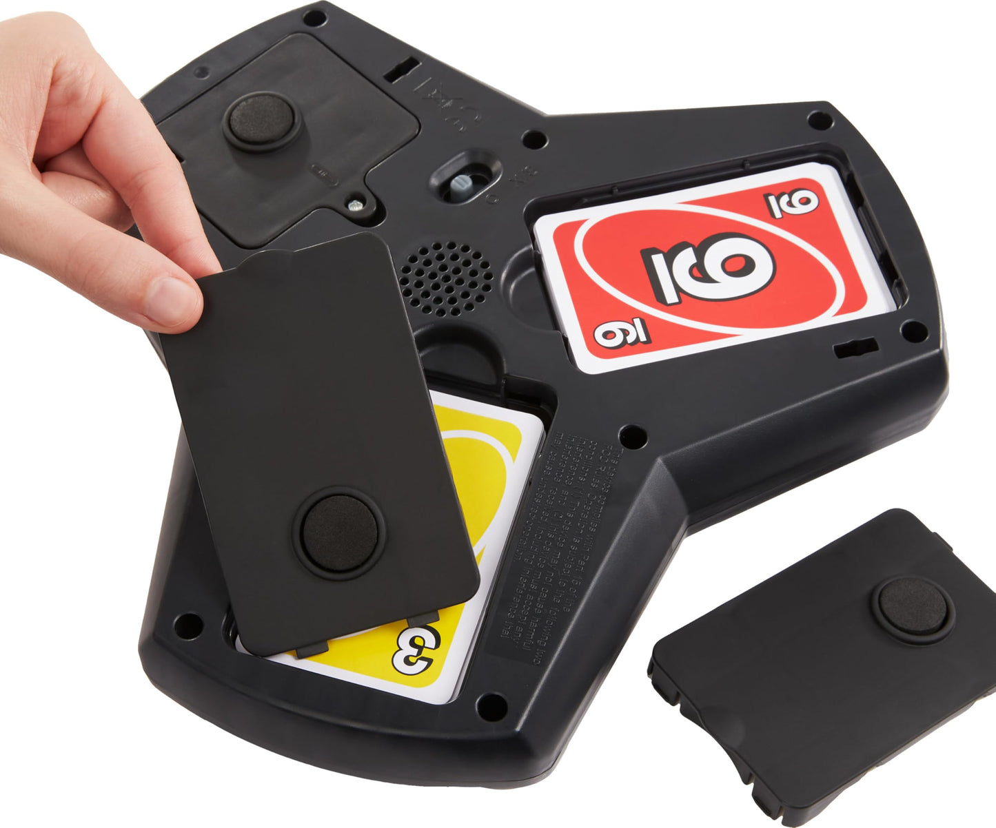 Mattel Games UNO Triple Play Card Game for Family Night with 3 Discard Piles, Lights & Sounds, Special Stealth Mode