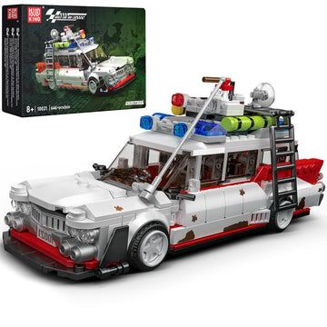 Mould King 10021 Ghost Car ECTO-1 Building Blocks Kit for Adults, Creative Christmas Birthday Gift for Ghost Bus Movie Fans, Highly Detailed Replica