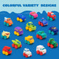 JOYIN Cartoon Cars, Soft Rubber Toy Car Set, Mini Vehicles, Bath Toy Car for Toddlers, Christmas Great Gift for Boys and Girls, Summer Beach and Pool