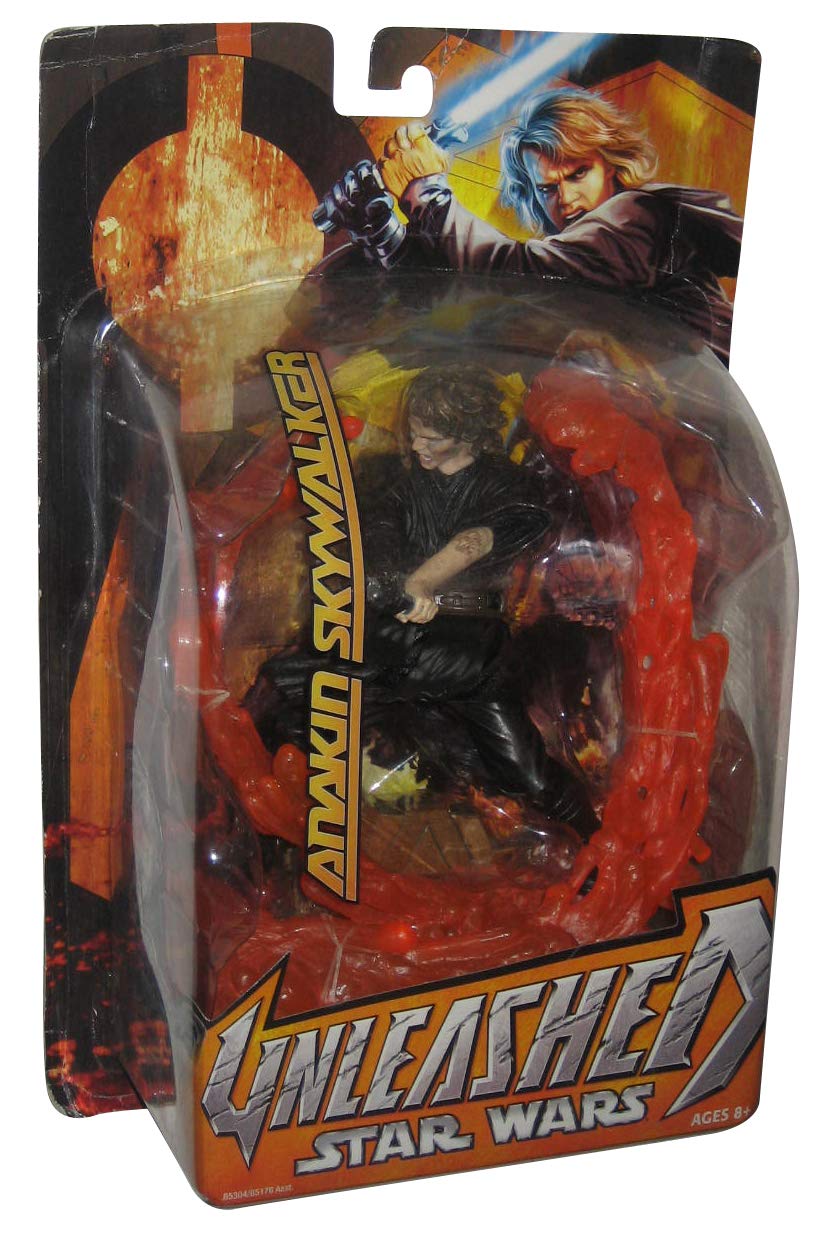 Star Wars Episode III Year 2005 Revenge of the Sith Unleashed Series 6 Inch Tall Action Figure - Anakin Skywalker with Blue Lightsaber and Diorama