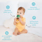 Pearhead Mallard Duck Wooden Baby Teether - Soft Plush Lovey with Natural Wood Rattle Ring, BPA & PVC-Free, Soothes Infant Gums, Multi-Sensory Newborn