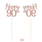 Happy 90th Birthday Centerpiece for Table, Double-Sided Glitter Party Decorations, Fabulous Table Toppers for Anniversary (Rose Gold, 10 Pack)