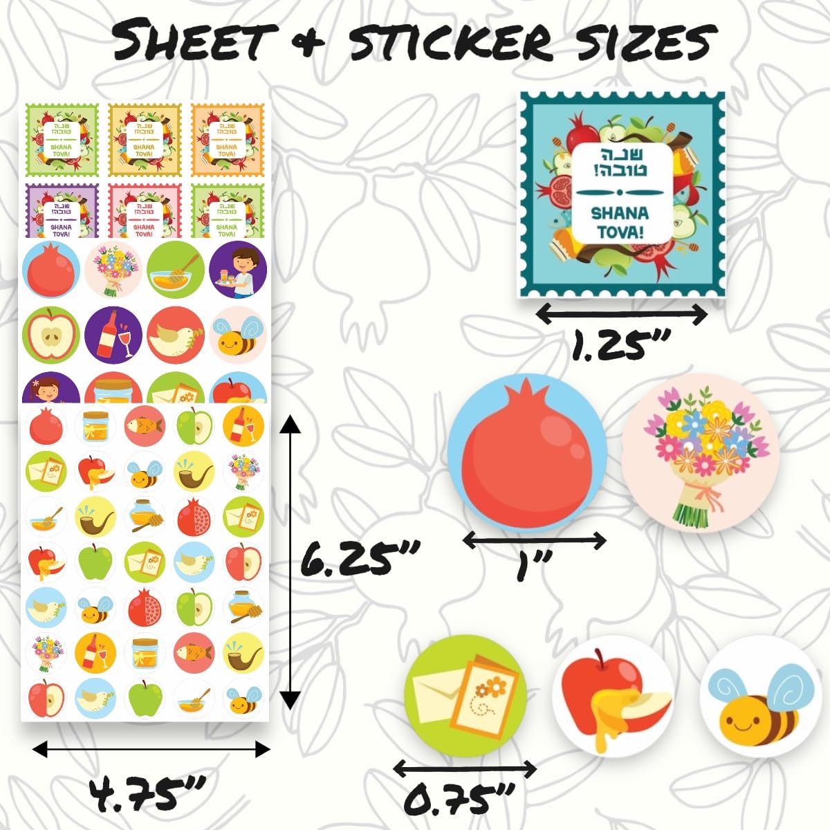 670Pcs Rosh Hashanah Stickers - Rosh Hashanah Sticker Set for Kids and Classroom Decorations, Arts and Crafts, Shana Tova Cards and Gifts, Party