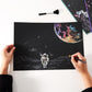Space Series Scratch & Engraving Art Paper Kit (16"x11.2") for Teens & Adults - Rainbow Sketch Cosmos Astronaut Starry Sky Painting Painting