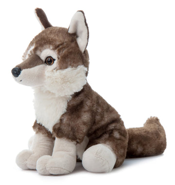 The Petting Zoo Timber Wolf Stuffed Animal, Gifts for Kids, Wild Onez Zoo Animals, Timber Wolf Plush Toy Sitting 12 inches