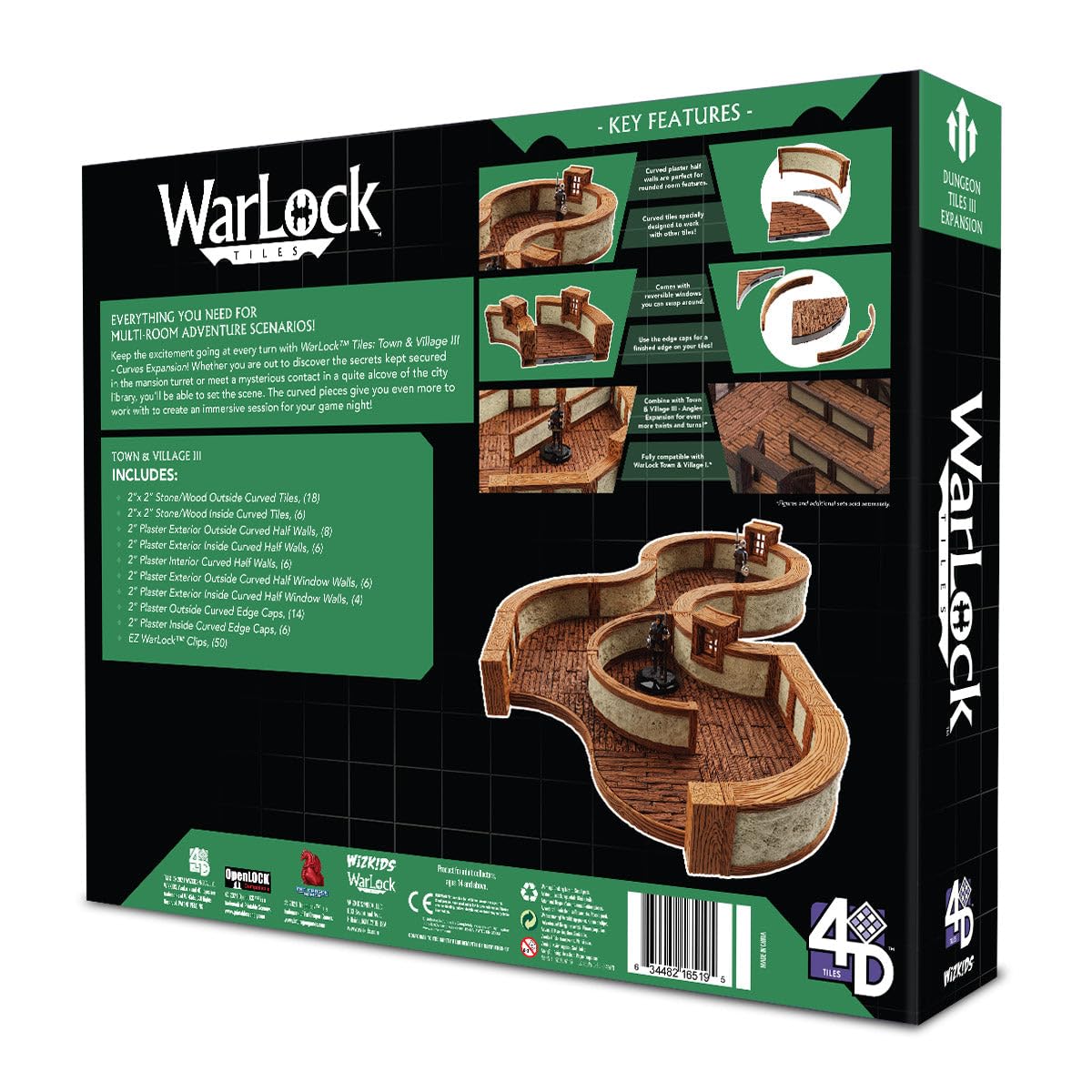 WizKids Warlock Tiles: Expansion - Town & Village III Curves
