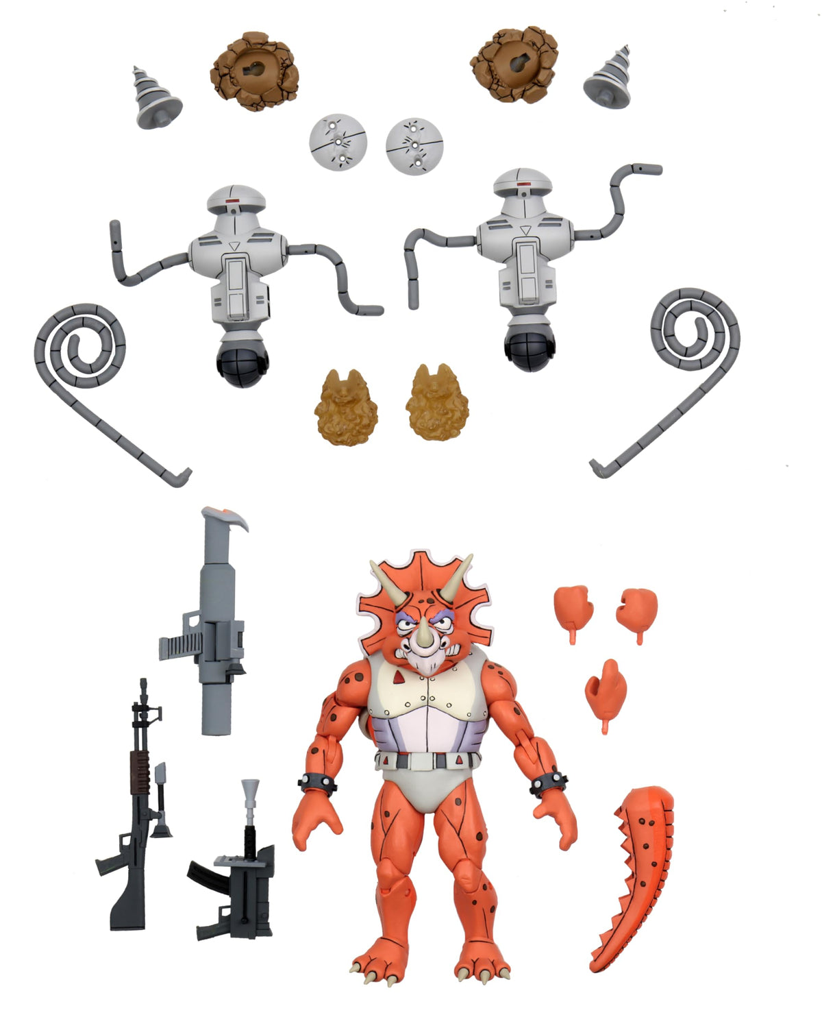 NECA Teenage Mutant Ninja Turtles Triceraton Infantryman & Roadkill Rodney 7" Scale Action Figure with Accessories