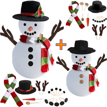 Snowman Kit, 2Pack Christmas Snowman Decorating Making Kit Outdoor Fun Christmas Winter Holiday Party Decoration Gift, Xmas Holiday Winter Party snow